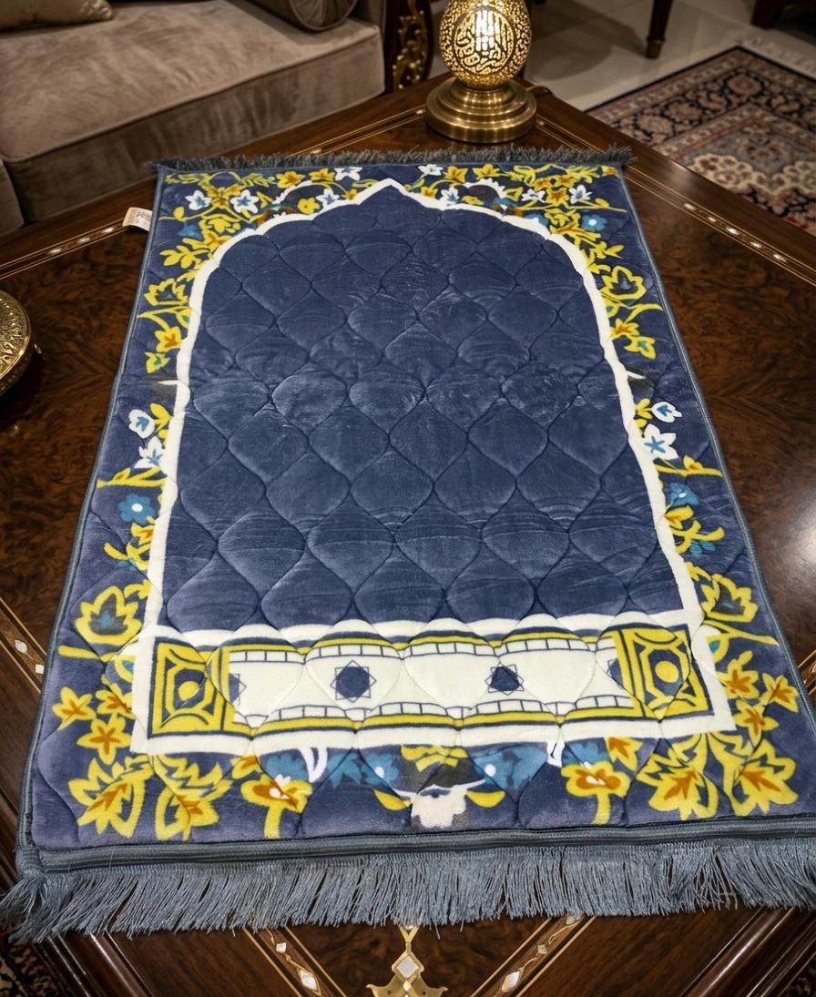1 Piece Premium Velvet Foam Embossed Prayer Mat Large Size Soft Luxury Janamaz