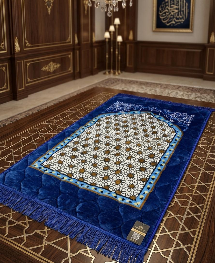 1 Piece Premium Velvet Foam Embossed Prayer Mat Large Size Soft Luxury Janamaz