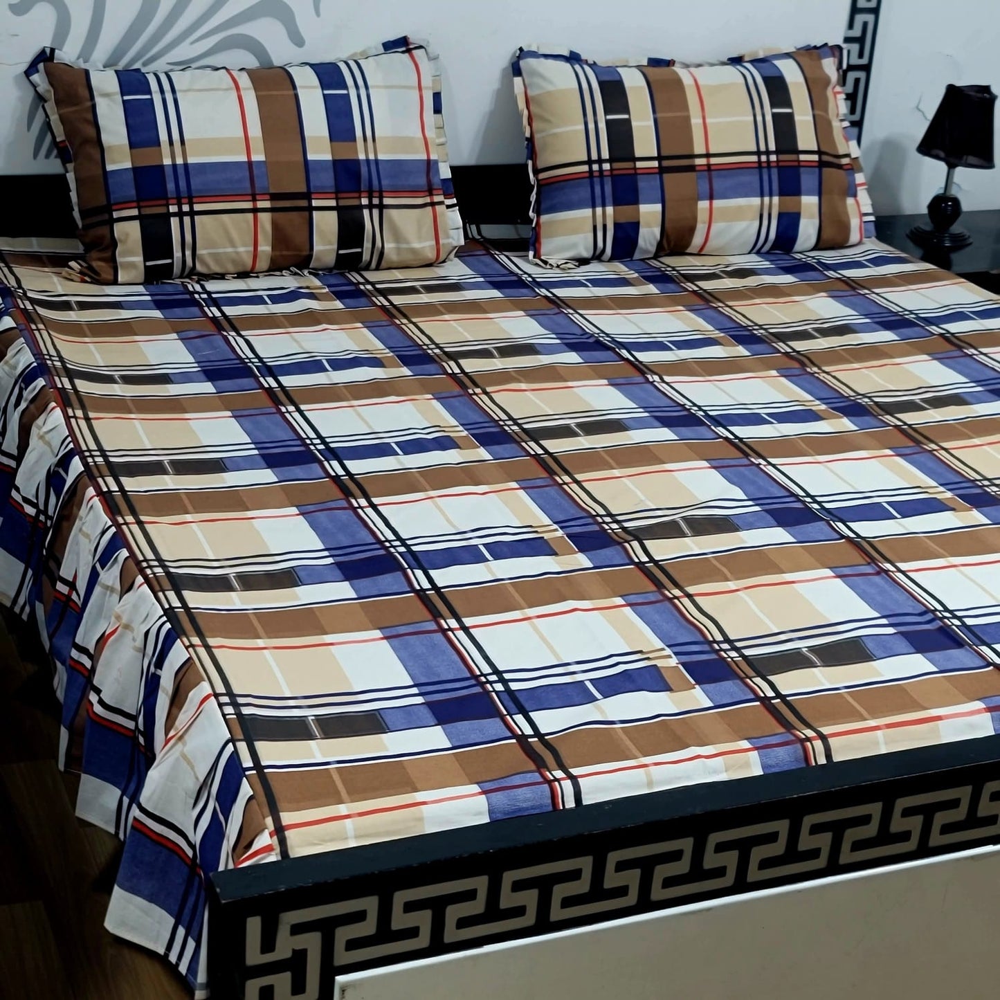 3-Piece Stitched 2-Sided Frill Bedsheet