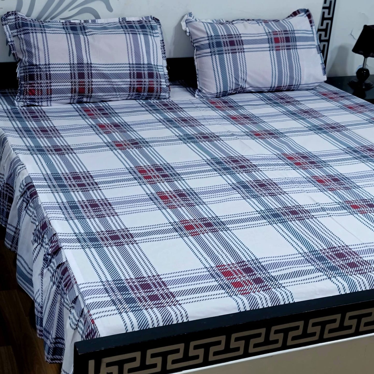 3-Piece Stitched 2-Sided Frill Bedsheet