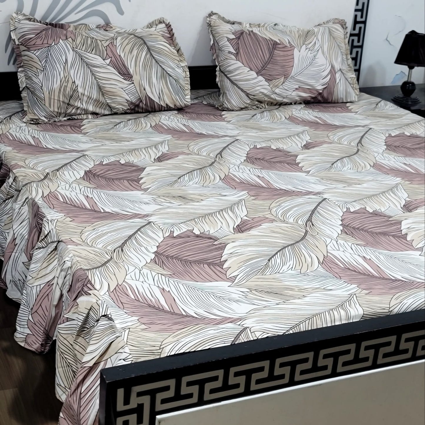 3-Piece Stitched 2-Sided Frill Bedsheet