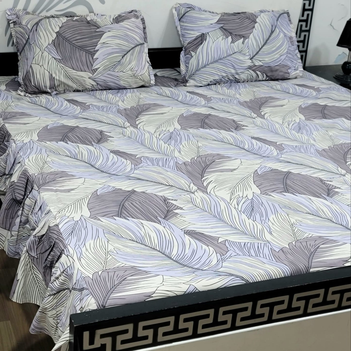 3-Piece Stitched 2-Sided Frill Bedsheet