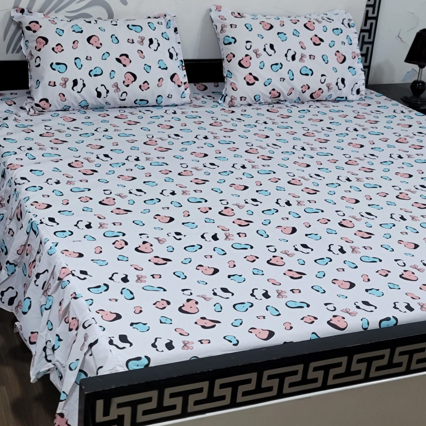 3-Piece Stitched 2-Sided Frill Bedsheet