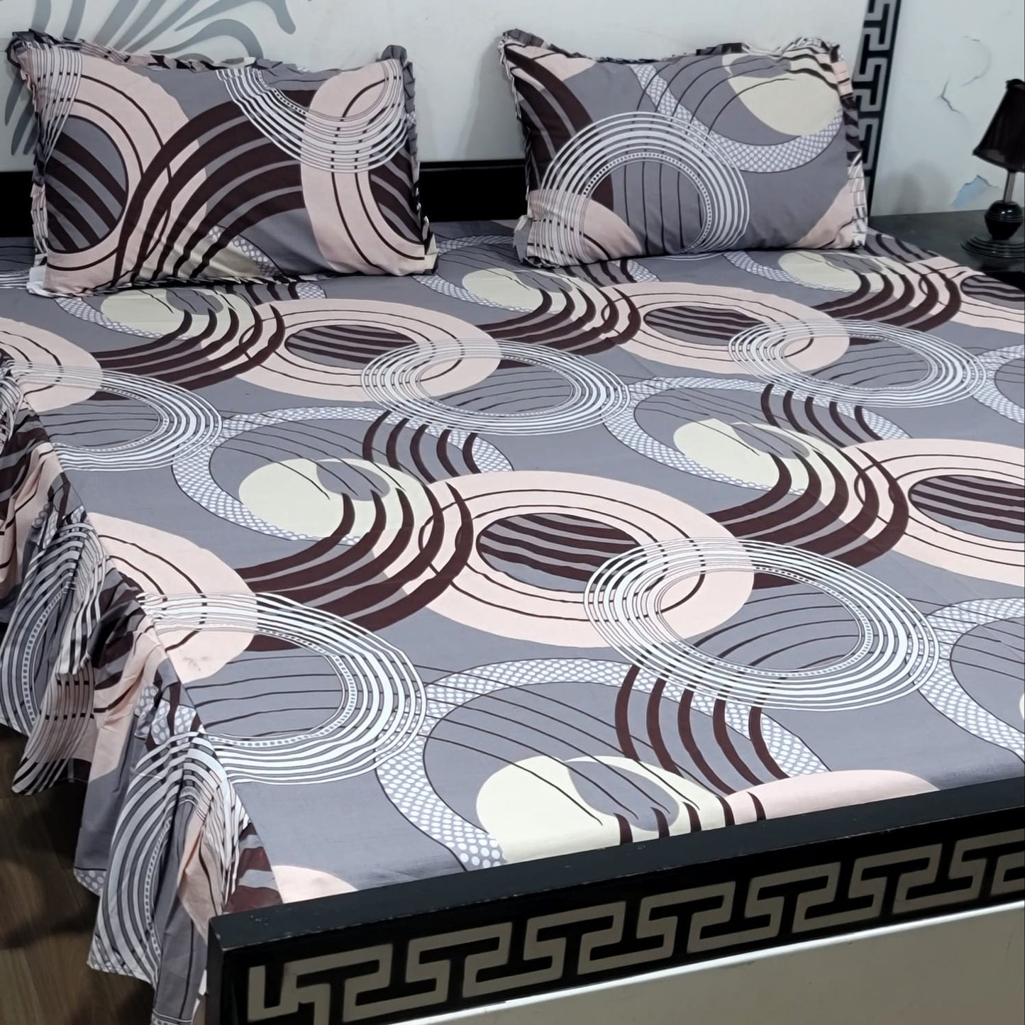 3-Piece Stitched 2-Sided Frill Bedsheet