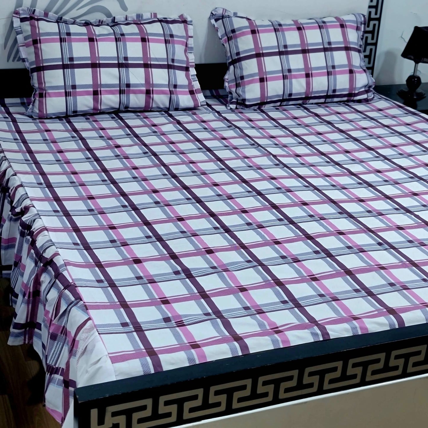 3-Piece Stitched 2-Sided Frill Bedsheet