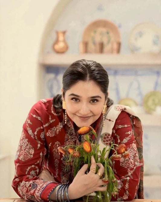 JAZMIN 26019 Red Embroidered Lawn 3 Piece Stitched Suit – Summer Collection 2026