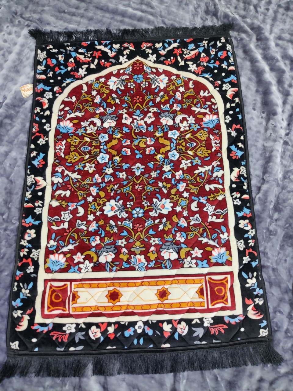 1 Piece Premium Velvet Foam Embossed Prayer Mat Large Size Soft Luxury Janamaz