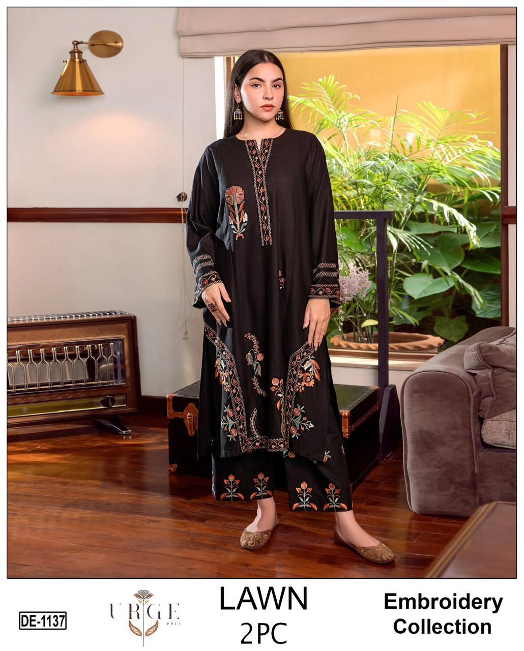 LaaM Summer Lawn Collection 2PC Embroidered Suit – Premium Quality 5.25 Meter Fabric