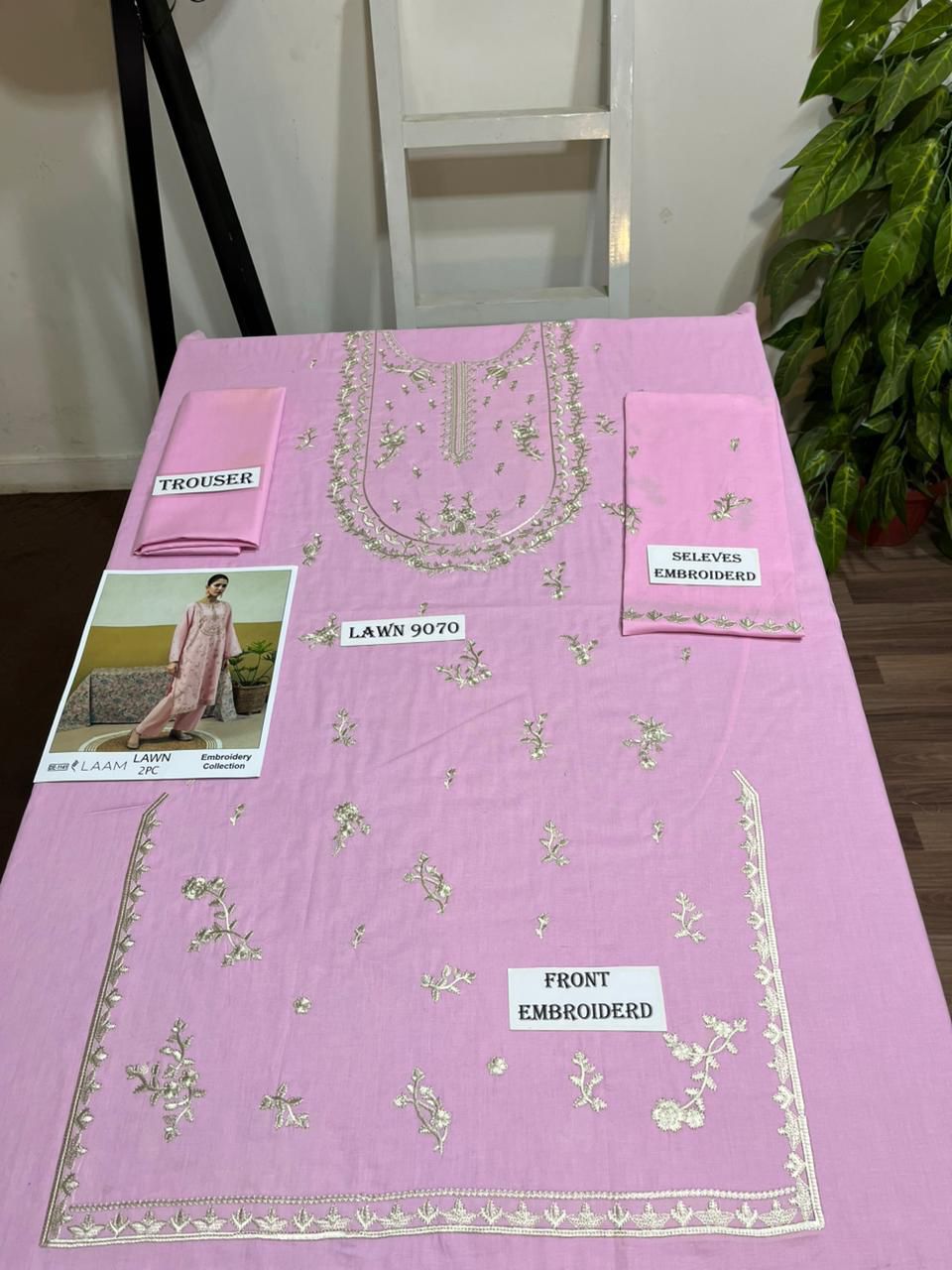 LaaM Summer Lawn Collection 2PC Embroidered Suit – Premium Quality 5.25 Meter Fabric